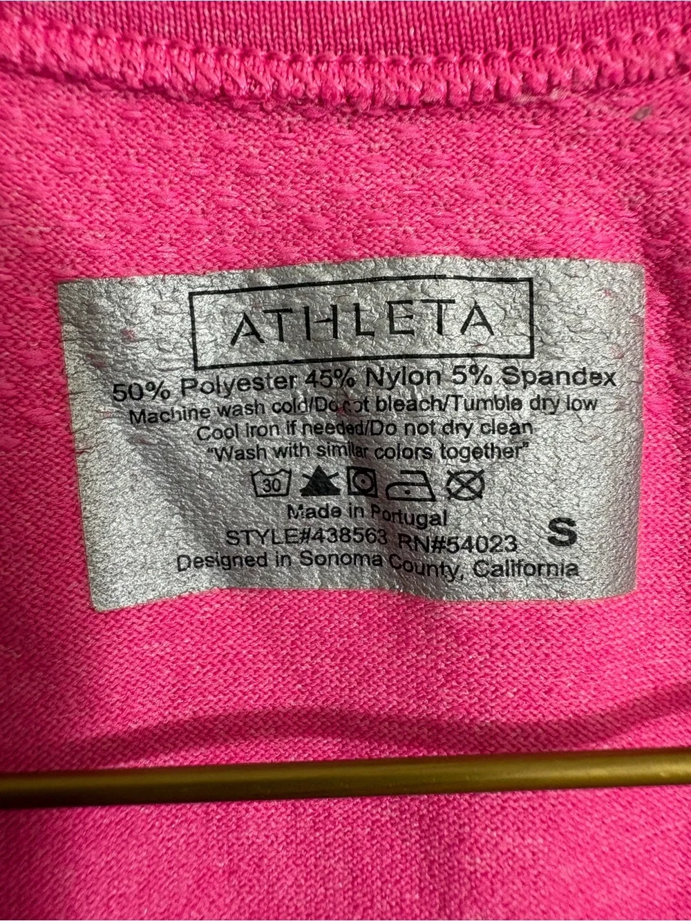 Athleta Fastest Track Tee Brilliant Magenta Heather Size Small Seamless Ruched